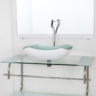 Gabinete De Vidro Para Banheiro Inox 80cm Cuba Abaulada Branco