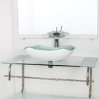 Gabinete De Vidro Para Banheiro Inox 80cm Cuba Abaulada Branco