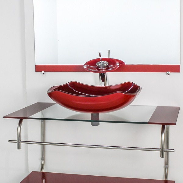 Gabinete De Vidro Para Banheiro Inox 80cm Cuba Abaulada Verme