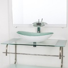 Gabinete De Vidro Para Banheiro Inox 80cm Cuba Oval Branco