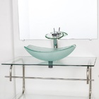 Gabinete De Vidro Para Banheiro Inox 80cm Cuba Oval Chanfrada