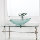 Gabinete De Vidro Para Banheiro Inox 80cm Cuba Oval Incolor