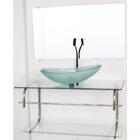 Gabinete De Vidro Para Banheiro Inox 80cm Cuba Oval Incolor