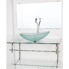 Gabinete De Vidro Para Banheiro Inox 80cm Cuba Oval Incolor