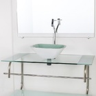 Gabinete De Vidro Para Banheiro Inox 80cm Cuba Quadrada Cqp B