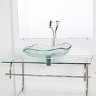 Gabinete De Vidro Para Banheiro Inox 90cm Cuba Abaulada Incol