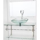 Gabinete De Vidro Para Banheiro Inox 90cm Cuba Abaulada Incol