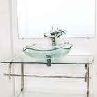 Gabinete De Vidro Para Banheiro Inox 90cm Cuba Abaulada Incol