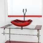 Gabinete De Vidro Para Banheiro Inox 90cm Cuba Abaulada Verme