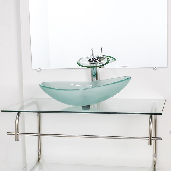 Gabinete De Vidro Para Banheiro Inox 90cm Cuba Oval Incolor