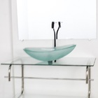 Gabinete De Vidro Para Banheiro Inox 90cm Cuba Oval Incolor