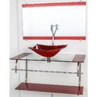 Gabinete De Vidro Para Banheiro Inox 90cm Cuba Quadrada Verme