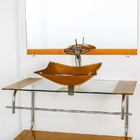 Gabinete De Vidro Para Banheiro Inox 90cm Cuba Retangular Dou