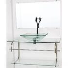 Gabinete De Vidro Para Banheiro Inox 90cm Cuba Retangular Inc