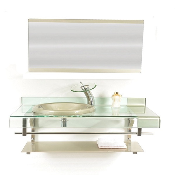 Gabinete De Vidro Para Banheiro Inox 90cm Curvado Duplo Com T