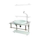 Gabinete De Vidro Para Banheiro Iq 60cm Inox Com Cuba Chapeu