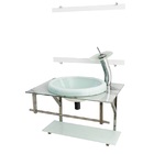 Gabinete De Vidro Para Banheiro Iq 70cm Inox Com Cuba Chapeu