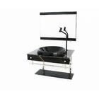 Gabinete De Vidro Para Banheiro Iqx 60cm Inox Com Cuba Chapeu