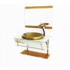 Gabinete De Vidro Para Banheiro Iqx 60cm Inox Com Cuba Chapeu