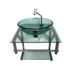 Gabinete De Vidro Verde 40cm Ac Com Cuba Redonda