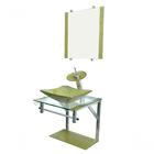 Gabinete Dourado De Vidro 40cm Cc33cm E Torneira Cascata