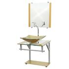 Gabinete Dourado De Vidro 40cm Cq30cm