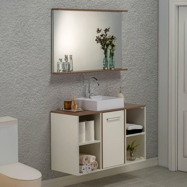 Gabinete E Armário 120cm  Inspira Design  Bronze/branco