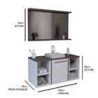 Gabinete E Armário 120cm  Inspira Design  Bronze/branco