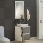 Gabinete E Espelheira 80cm  Plena Premium Elite Chumbo/branco