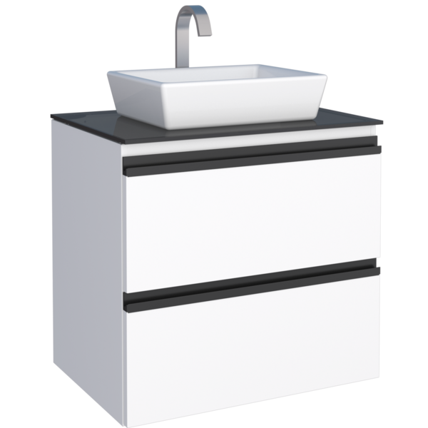 Gabinete Em Aço Com Tampo Para Banheiro Gaia Branco