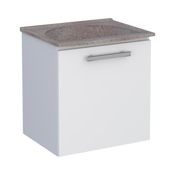 Gabinete Em Aço De Lavanderia Com Tanque Petrolina Branco