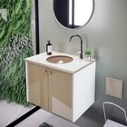 Gabinete Estruturado Fenix Marmo 60 Cm - 15 Mm Bege/branco