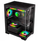 Gabinete Gamer K-mex Poseidon Preto Vidro Temperado Sem Fan M