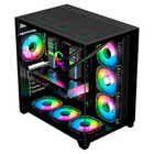 Gabinete Gamer K-mex Shark Preto Vidro Temperado Sem Fan Mid