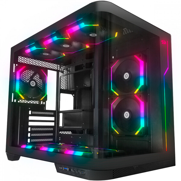 Gabinete Gamer Redragon Wideload Extreme Rgb Preto Vidro Curv