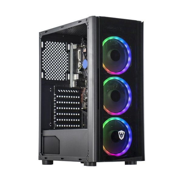 Gabinete Gamer Sate 3 Coolers Fans ARGB Preto com Lateral em