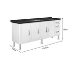Gabinete Ideal Prime De Aço Para Cozinha C/ 3 Gavetas 1,80 -