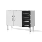 Gabinete Ideal Prime De Aço Para Cozinha C/ 4 Gavetas 1,20 -