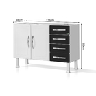 Gabinete Ideal Prime De Aço Para Cozinha C/ 4 Gavetas 1,20 -