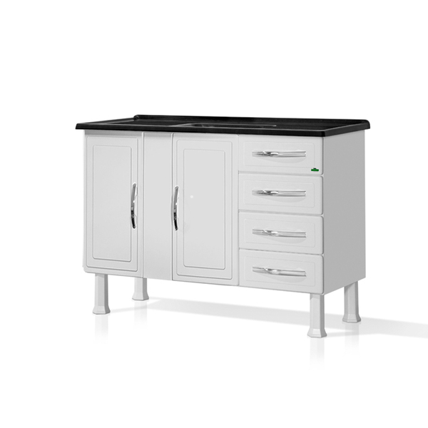 Gabinete Ideal Prime De Aço Para Cozinha C/ 4 Gavetas 1,40 -