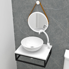 Gabinete Industrial Tampo Mdf com Cuba de Marmorite Redonda e