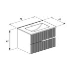 Gabinete Integrado 2 Gavetas 70x47cm Com Lavatório Elite Bran