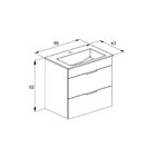 Gabinete Integrado 2 Gavetas Com Lavatório 65x62cm Cube Stone