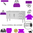 Gabinete Moderno Aço Cozinha Pia Gavetas Resistente Gaveta Br