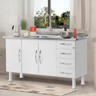 Gabinete Moderno Aço Cozinha Pia Gavetas Resistente Gaveta Br