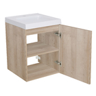 Gabinete Modulado para Banheiro com 1 Porta 1 Prateleira Amadeirado Claro 45x46cm Amadeirado Claro Remix