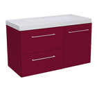 Gabinete Modulado para Banheiro com 1 Porta 2 Gavetas 105x46cm Bordô Remix