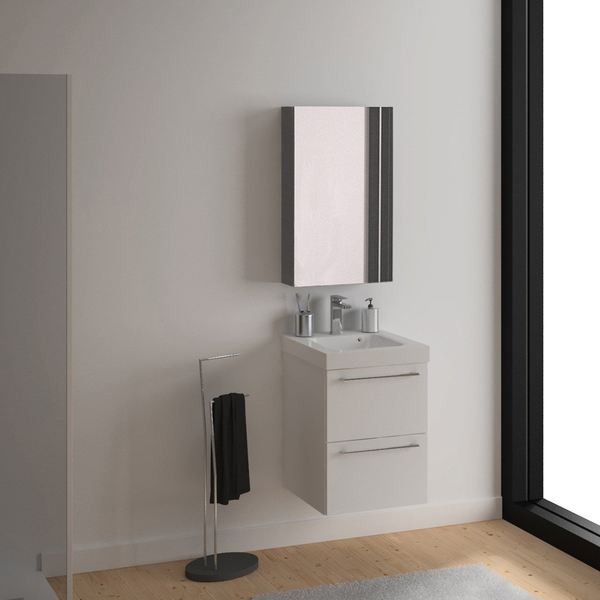 Gabinete Modulado para Banheiro com 2 Gavetas 45x32cm Branco Remix