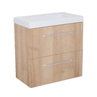 Gabinete Modulado para Banheiro com 2 Gavetas 60x32cm Amadeirado Claro Remix