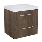 Gabinete Modulado para Banheiro com 2 Gavetas 60x46cm Amadeirado Escuro Remix